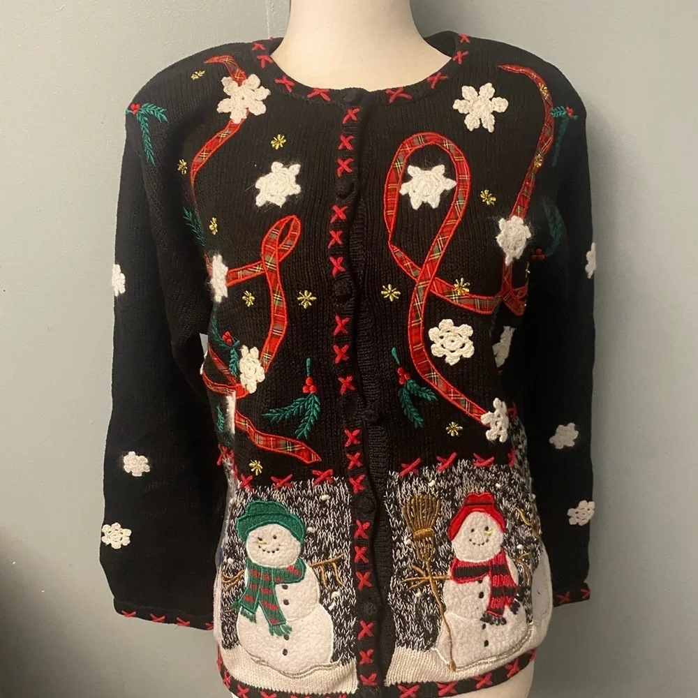 Studio Ho Ho Ho Snowmen Christmas sweater - Picture 3 of 12